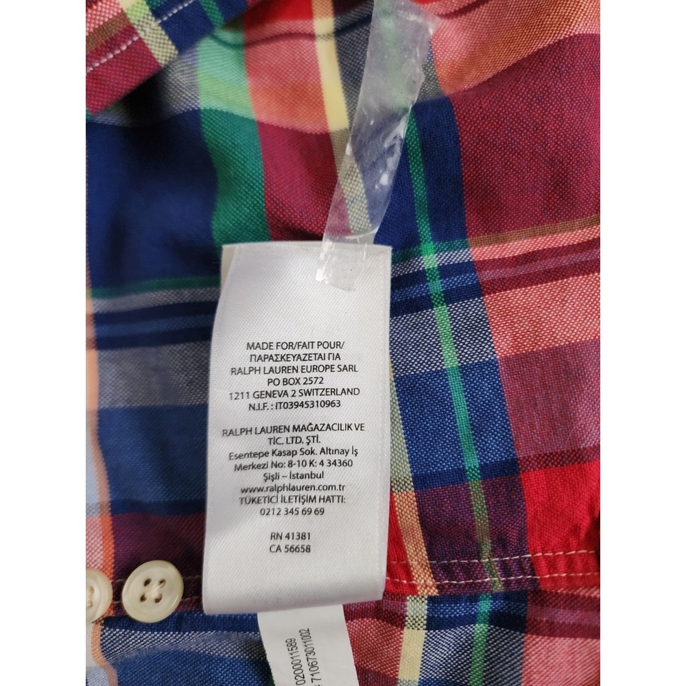 Ralph Lauren Men's Red/Multicolor Plaid Button-Up Long Sleeve Shirt Size XL/TG - Picture 8 of 16